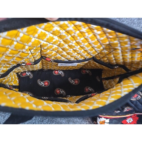 Stephanie Dawn Floral Paisley Purse Quilted Red Black Cotton Bag w Wallet - Picture 5 of 10